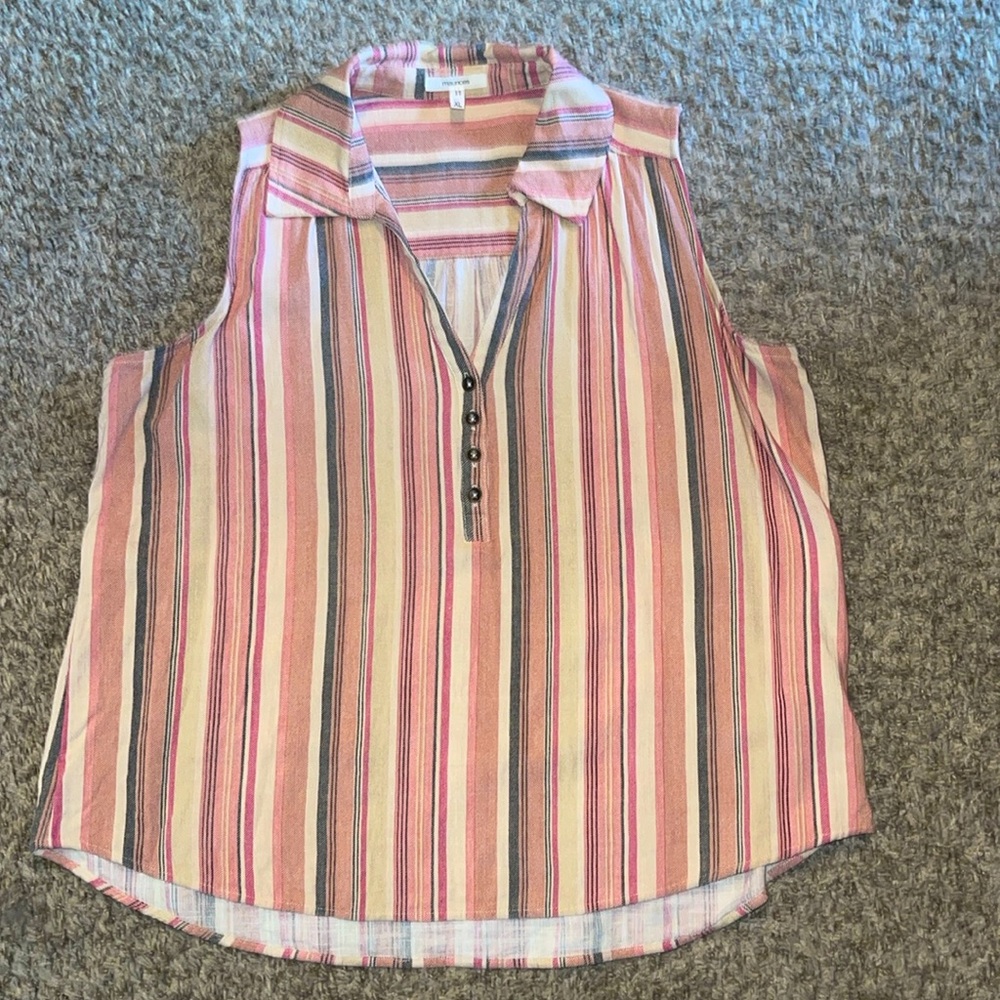 MAURICES Pink Striped Sleeveless Top Size XL Never Worn